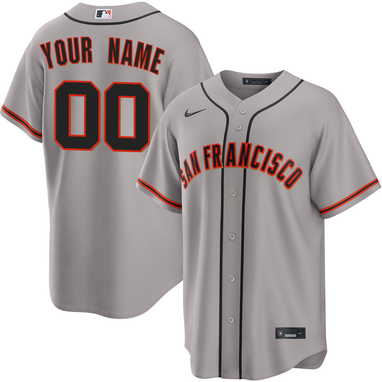 Custom San Francisco Giants Away Jersey - Gray