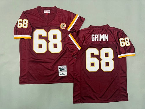 Mens Russ Grimm#68 Washington Commanders  Vintage Throwback Jersey