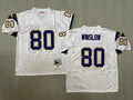 Mens Kellen Winslow#80 white San Diego Chargers Vintage Throwback Jersey