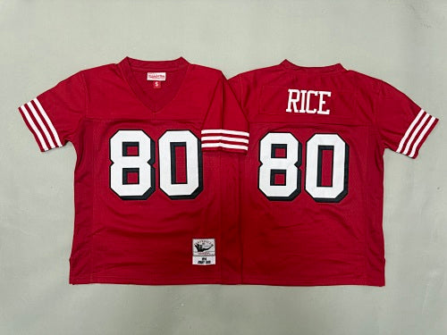 Youth Jerry Rice#80 San Francisco 49ers Red Throwback Jersey