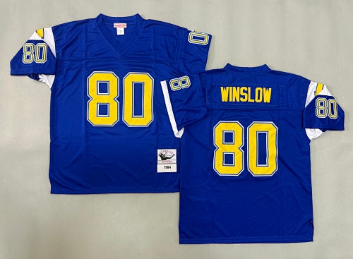 Mens Kellen Winslow#80 San Diego Chargers Vintage Throwback Jersey