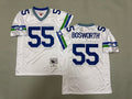 Mens Brian Bosworth#55 white Seattle Seahawks  Vintage Throwback Jersey
