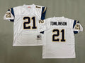 Mens LaDainian Tomlinson#21 white‌  San Diego Chargers Vintage Throwback Jersey