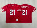 Youth Deion Sanders#21 San Francisco 49ers Red Vintage Throwback Jersey