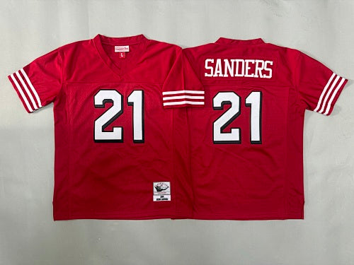Youth Deion Sanders#21 San Francisco 49ers Red Vintage Throwback Jersey