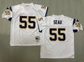 Mens Junior Seau#55 white‌ San Diego Chargers Vintage Throwback Jersey