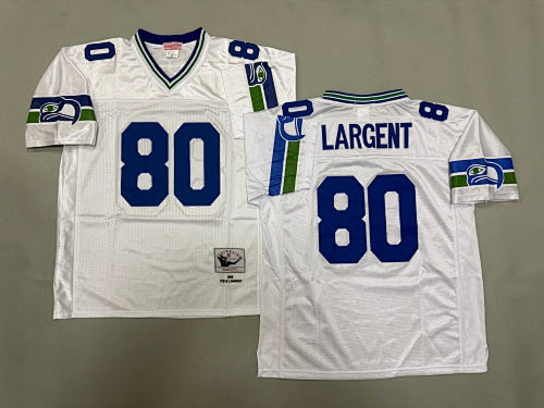 Mens Steve Largent#80 white Seattle Seahawks  Vintage Throwback Jersey