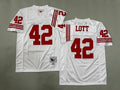 Mens Ronnie Lott#42 white San Francisco 49ers Vintage Throwback Jersey