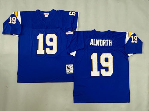 Mens Lance Alworth#19 San Diego Chargers Vintage Throwback Jersey