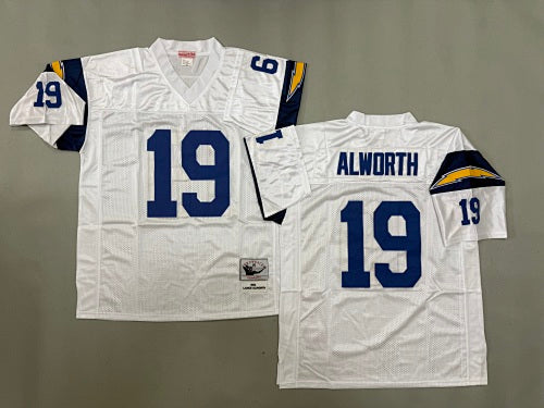 Mens Lance Alworth#19 white San Diego Chargers Vintage Throwback Jersey