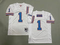 Mens Warren Moon#1 white Tennessee Oilers Vintage Throwback Jersey