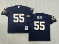 Mens Junior Seau#55 black San Diego Chargers Vintage Throwback Jersey