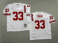 Mens Roger Craig#33 white San Francisco 49ers Vintage Throwback Jersey