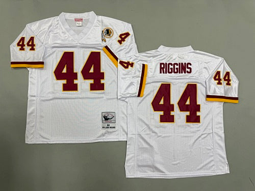 Mens John Riggins#44 white Washington Commanders  Vintage Throwback Jersey