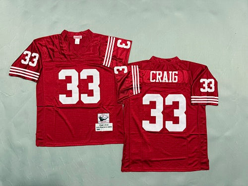 Mens Roger Craig#33 San Francisco 49ers Vintage Throwback Jersey