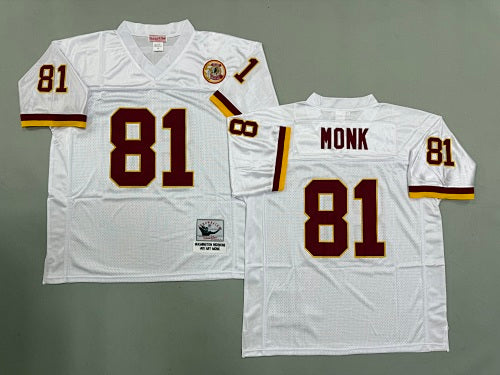 Mens Art Monk#81 white Washington Commanders  Vintage Throwback Jersey