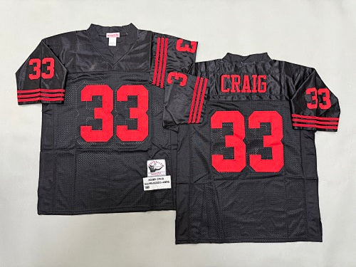 Mens Roger Craig#33 black San Francisco 49ers Vintage Throwback Jersey