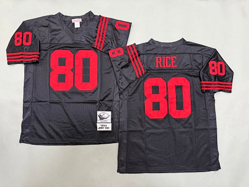 Mens Jerry Rice#80 black San Francisco 49ers Vintage Throwback Jersey