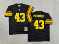 Mens Troy Polamalu#43 black Pittsburgh Steelers Vintage Throwback Jersey