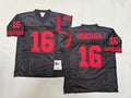 Mens Joe Montana#16 black San Francisco 49ers Vintage Throwback Jersey