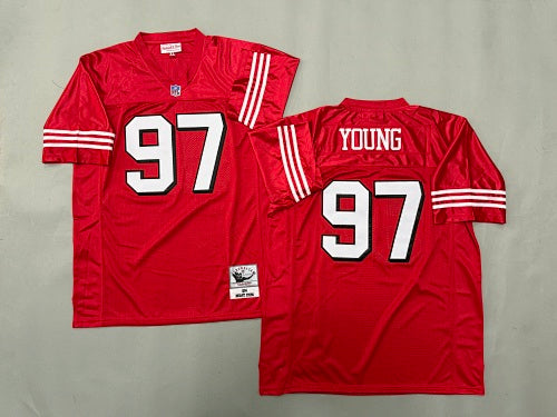 Mens Bryant Young#97 San Francisco 49ers Vintage Throwback Jersey