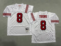 Mens Steve Young#8 white San Francisco 49ers Vintage Throwback Jersey