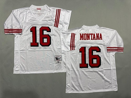 Mens Joe Montana#16 white San Francisco 49ers Vintage Throwback Jersey