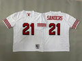 Youth Deion Sanders#21 San Francisco 49ers White Vintage Throwback Jersey