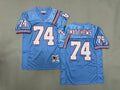 Mens Bruce Matthews#74 Tennessee Oilers Vintage Throwback Jersey