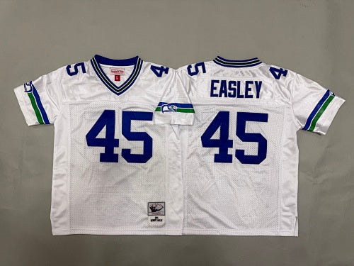 Youth Kenny Easley#45 Seattle Seahawks White Vintage Throwback Jersey