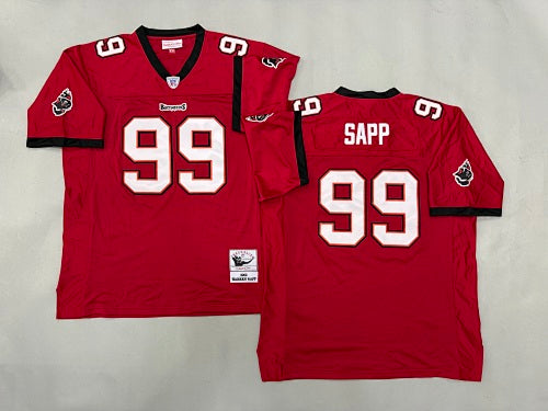 Mens Warren Sapp#99 red Tampa Bay Buccaneers Vintage Throwback Jersey