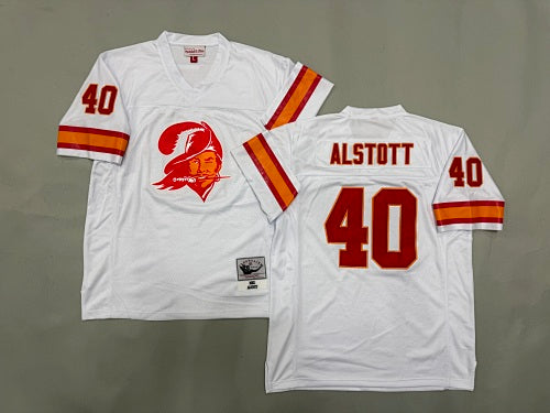 Mens Mike Alstott#40 white Tampa Bay Buccaneers Vintage Throwback Jersey