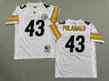 Mens Troy Polamalu#43 white Pittsburgh Steelers Vintage Throwback Jersey