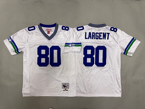 Youth Steve Largent#80 Seattle Seahawks White Vintage Throwback Jersey