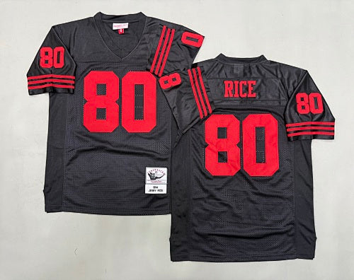 Mens Jerry Rice#80 black San Francisco 49ers Vintage Throwback Jersey