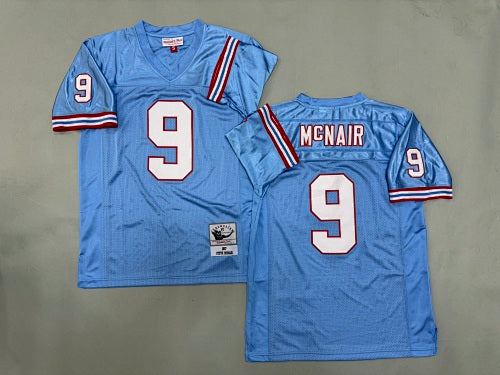 Mens Steve McNair#9 Tennessee Oilers Vintage Throwback Jersey