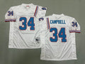 Mens Earl Campbell#34 white Tennessee Oilers Vintage Throwback Jersey