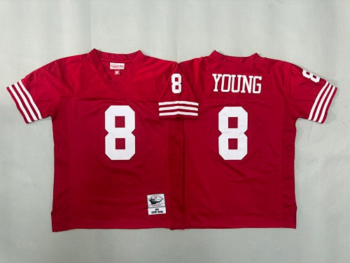 Youth Steve Young#8 San Francisco 49ers Red Vintage Throwback Jersey