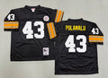 Mens Troy Polamalu#43 black Pittsburgh Steelers Vintage Throwback Jersey