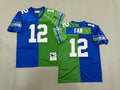 Mens Fan#12 Seattle Seahawks  Vintage Throwback Jersey