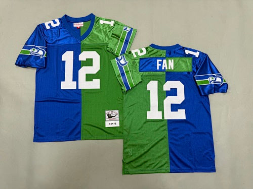 Mens Fan#12 Seattle Seahawks  Vintage Throwback Jersey