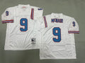 Mens Steve McNair#9 white Tennessee Oilers Vintage Throwback Jersey