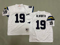 Mens Lance Alworth#19 white San Diego Chargers Vintage Throwback Jersey