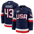 Quinn Hughes USA 2025 4 Nations Face-Off Premium Jersey - Navy